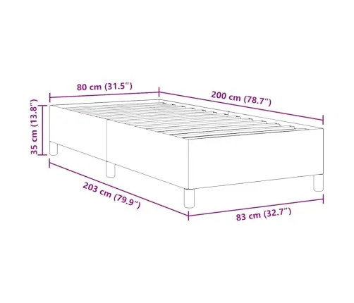Gultas Rāmis Gaiši Pelēks 80X200 Cm Korduroja Audums Vidaxl