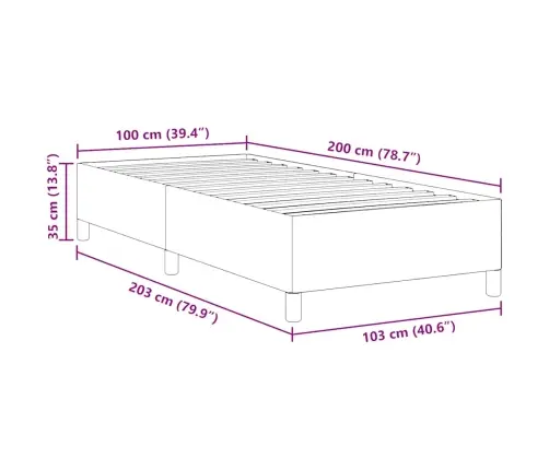 Gultas Rāmis Krēmkrāsas 100X200 Cm Korduroja Audums Vidaxl