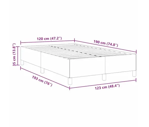 Gultas Rāmis Krēmkrāsa 120 X 190 Cm Korduroja Audums Vidaxl