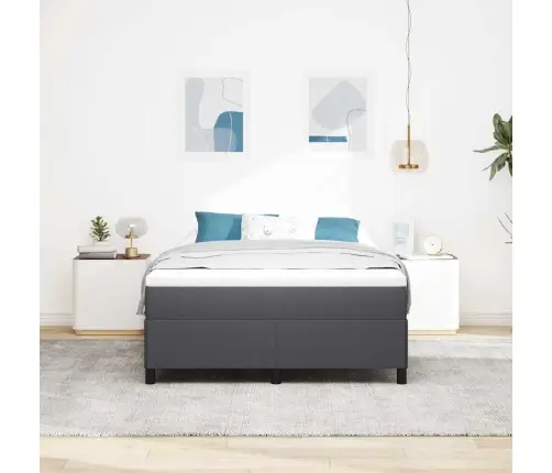 Gultas Rāmis Tumši Pelēks 140X190 Cm Adrēna Audums Vidaxl