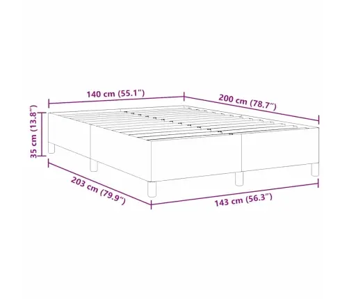 Gultas Rāmis Gaiši Pelēks 140X200 Cm Corduroy Audums Vidaxl