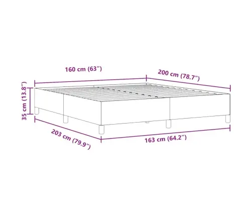 Voodi Raam Tumehall 160 X 200 Cm Kordurori Kangas