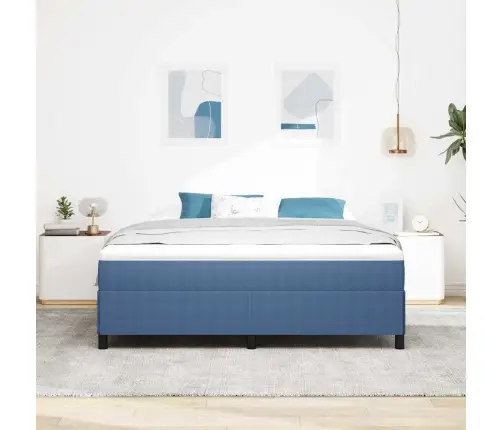 Gultas Rāmis Zils 180X200 Cm Corduroy Audums Vidaxl