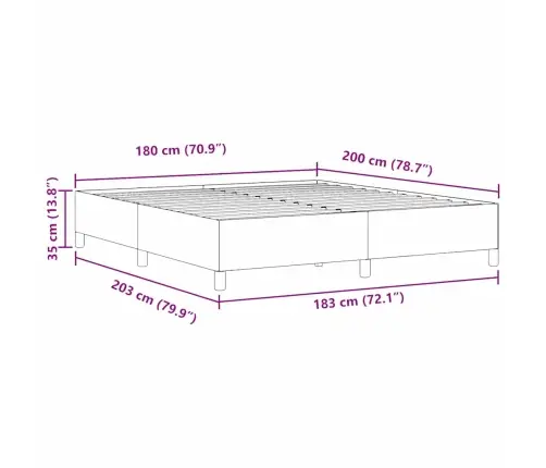 Gultas Rāmis Zils 180X200 Cm Corduroy Audums Vidaxl