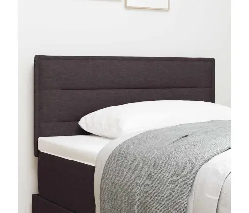 Gultas Galvgalis Līniju Dizains Tumši Brūns 80 Cm Audums Vidaxl