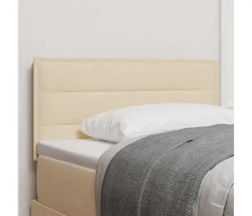 Gultas Galvgals Līnijas Dizains Krēmkrāsas 80 Cm Audums Vidaxl