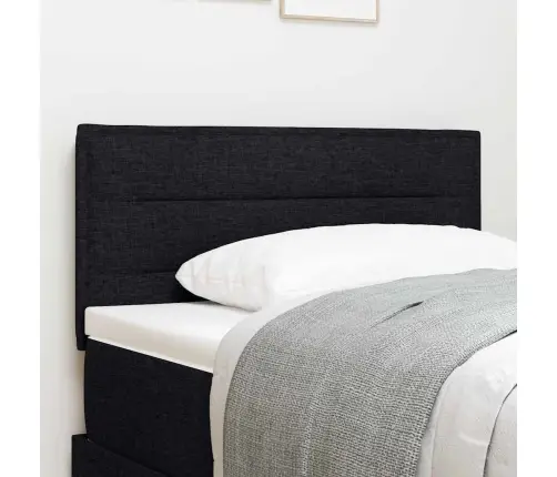 Gultas Galvgalis Līniju Dizains Melns 90 Cm Audums Vidaxl