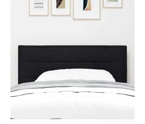 Gultas Galvgalis Līniju Dizains Melns 90 Cm Audums Vidaxl