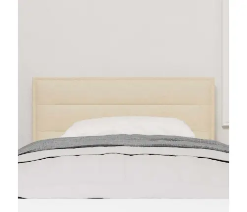 Gultas Galvgalis Līniju Dizains Krēmkrāsas 90 Cm Audums Vidaxl