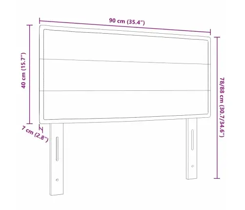 Gultas Galvgalis Līniju Dizains Krēmkrāsas 90 Cm Audums Vidaxl