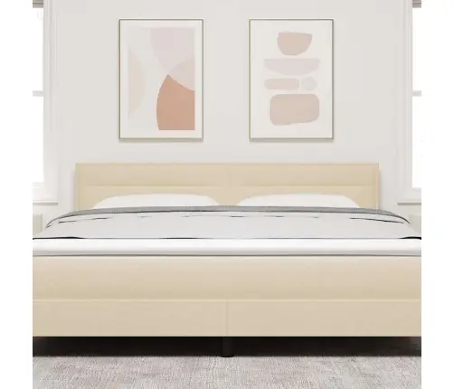 Galvgalis Ar Galvas Klāju Krēmkrāsa 180 Cm Mākslīgā Āda Vidaxl