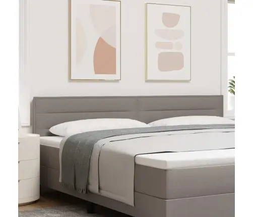 Gultas Galvgalis Līniju Dizains Taupe 200 Cm Audums Vidaxl Gultas Galvgalis Līniju Dizains Taupe 200 Cm Audums Vidaxl