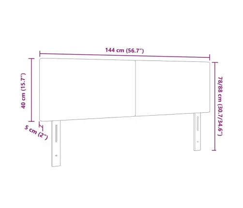 Galvgalis Ar Galvas Klāju Gaiši Zaļa Pelēka 144 Cm Mākslīgā Āda Vidaxl