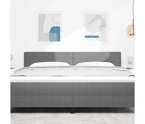 Galvūgalis Su Galvūgalio Šviesiai Pilka 180 Cm Dirbtinė Oda