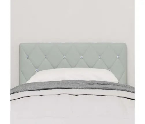 Galvas Balsts Ar Kristāla Pogām, Gaiši Pelēks, 80 Cm, Samts Vidaxl