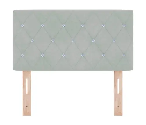 Galvas Balsts Ar Kristāla Pogām, Gaiši Pelēks, 80 Cm, Samts Vidaxl