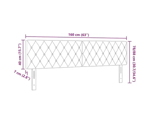 Gultas Galvgaļa Ar Kristāla Pogām, Tumši Zila, 160 Cm Platumā Vidaxl