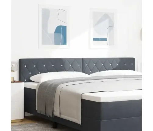 Galvas Balsts, Kristāla Pogām, Tumši Pelēks, 200 Cm, Samts Vidaxl Galvas Balsts, Kristāla Pogām, Tumši Pelēks, 200 Cm, Samts Vidaxl