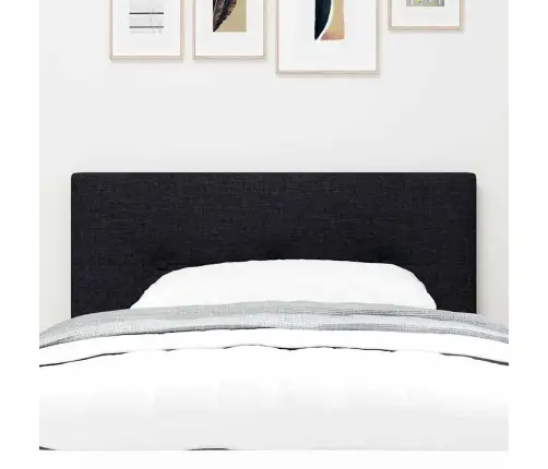 Gultas Galvgalis Ar Pogu Raibumu Melns 80 Cm Audums Vidaxl