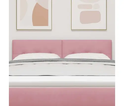 Galvgalis Piestiprināts Pie Sienas Rozā 144 Cm Samts Vidaxl