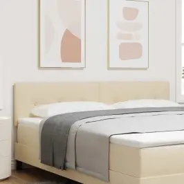 Galvgalis Ar Galvas Klāju Krēmkrāsa 180 Cm Mākslīgā Āda Vidaxl