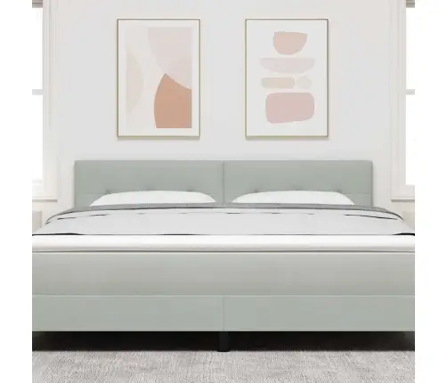 Galvūgalis Su Galvūgalio Šviesiai Pilka 180 Cm Dirbtinė Oda