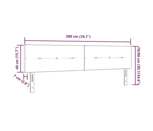 Galvgalis Piestiprināts Pie Sienas Rozā 200 Cm Samts Vidaxl