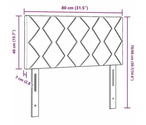 Galvūgalis Su Galvūgalio Tamsiai Rudas 80 Cm Dirbtinė Oda