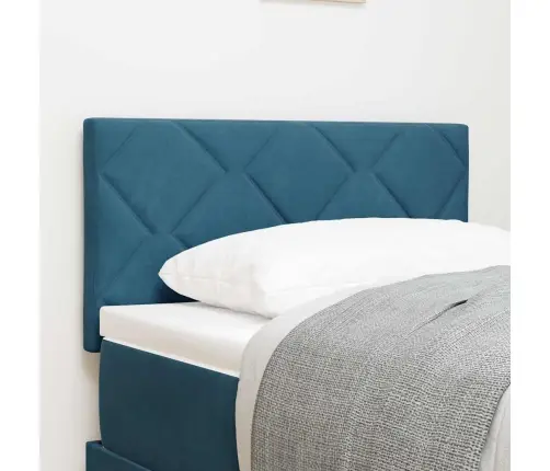 Galvgaļa Dimanta Bloku Dizains Tumši Zils 80 Cm Samts Vidaxl