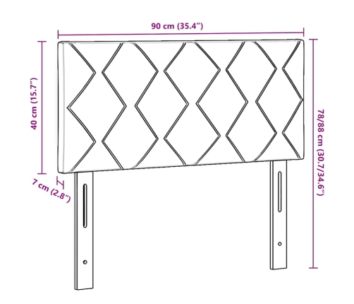 Galvgaļi Dimanta Bloku Dizains, Tumši Brūns, 90 Cm, Audums. Vidaxl