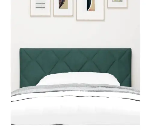 Galvgaļs Ar Dimanta Bloku Dizainu Tumši Zaļā Krāsā, 100 Cm Samta. Vidaxl