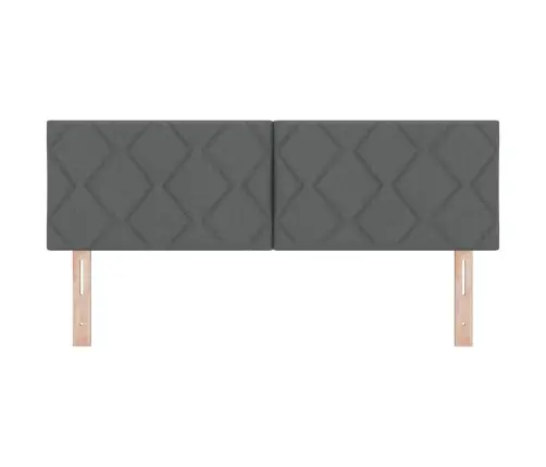 Gultas Galvgaļi Ar Dimanta Bloku Dizainu, Tumši Pelēks, 144 Cm, Audums. Vidaxl