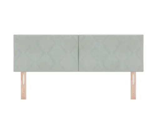 Galvūgalis Su Galvūgalio Šviesiai Pilka 144 Cm Aksomas