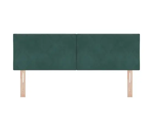 Galvgalis Ar Galvas Klāju Tumši Zaļa 144 Cm Samts Vidaxl