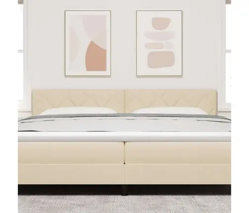 Galvgalis Ar Galvas Klāju Krēmkrāsa 200 Cm Mākslīgā Āda Vidaxl