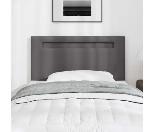Gultas Galvgalis Vienkāršs Dizains Pelēks 90 Cm Mākslīgā Āda Vidaxl