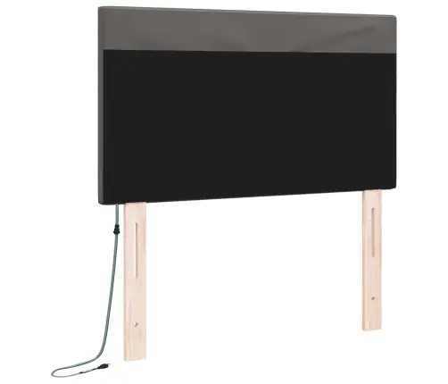 Gultas Galvgalis Vienkāršs Dizains Pelēks 90 Cm Mākslīgā Āda Vidaxl