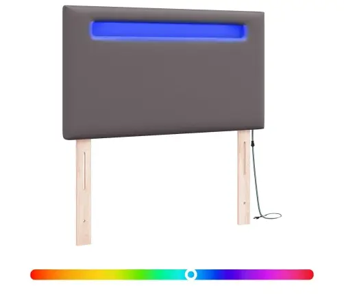 Gultas Galvgalis Vienkāršs Dizains Pelēks 90 Cm Mākslīgā Āda Vidaxl