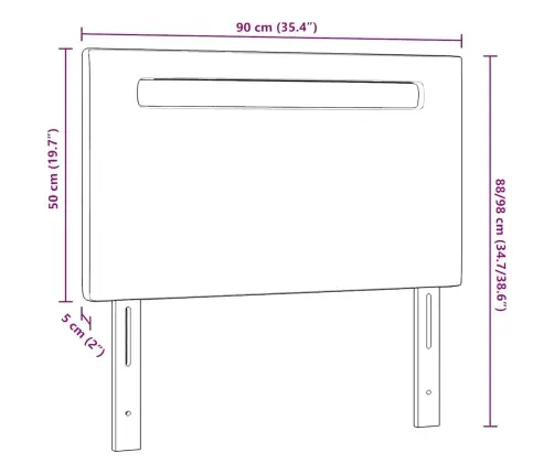 Gultas Galvgalis Vienkāršs Dizains Pelēks 90 Cm Mākslīgā Āda Vidaxl