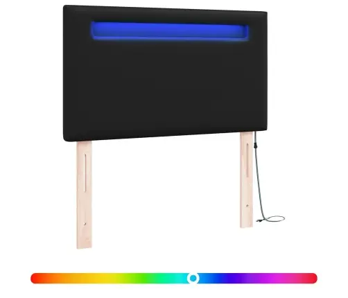 Gultas Galvgalis Vienkāršs Dizains Melns 100 Cm Mākslīgā Āda Vidaxl