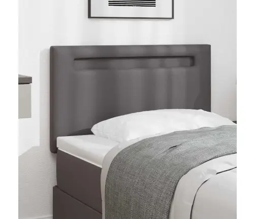Gultas Galvgaļa Vienkāršais Dizains Pelēkā Krāsā 100 Cm Mākslīgā Āda Vidaxl