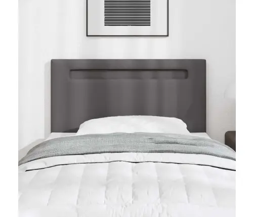 Gultas Galvgaļa Vienkāršais Dizains Pelēkā Krāsā 100 Cm Mākslīgā Āda Vidaxl