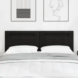 Led Gultas Galva Melna 144 Cm Mākslīgā Āda Vidaxl