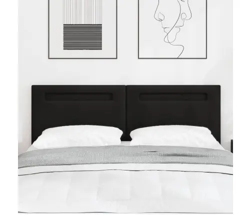 Gultas Galvgaļi Vienkāršs Dizains Melns 140 Cm Mākslīgā Āda Vidaxl