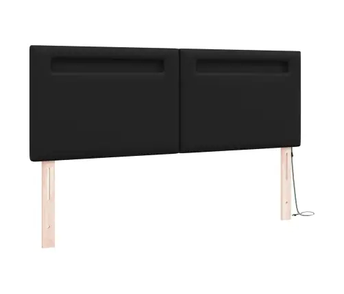 Gultas Galvgaļi Vienkāršs Dizains Melns 140 Cm Mākslīgā Āda Vidaxl