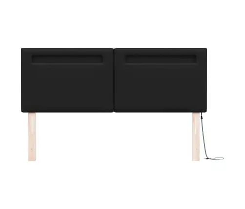 Gultas Galvgaļi Vienkāršs Dizains Melns 140 Cm Mākslīgā Āda Vidaxl