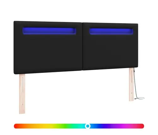 Gultas Galvgaļi Vienkāršs Dizains Melns 140 Cm Mākslīgā Āda Vidaxl