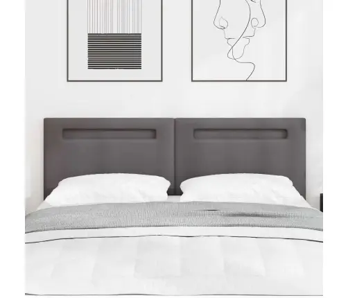 Gultas Galvgalis Vienkāršs Dizains Pelēks 160 Cm Mākslīgā Āda Vidaxl