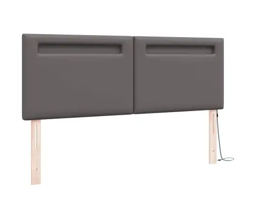 Gultas Galvgalis Vienkāršs Dizains Pelēks 160 Cm Mākslīgā Āda Vidaxl