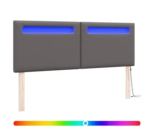 Gultas Galvgalis Vienkāršs Dizains Pelēks 160 Cm Mākslīgā Āda Vidaxl